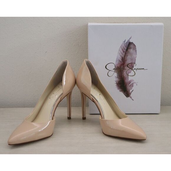 Jessica Simpson 0707JS7009 Women's Sz 8M Sand Dune/Beige Prizma Patent Pumps - Picture 1 of 12
